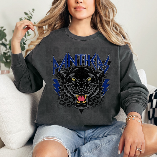 PANTHERS ROCK STYLE DISTRESSED - DTF TRANSFER