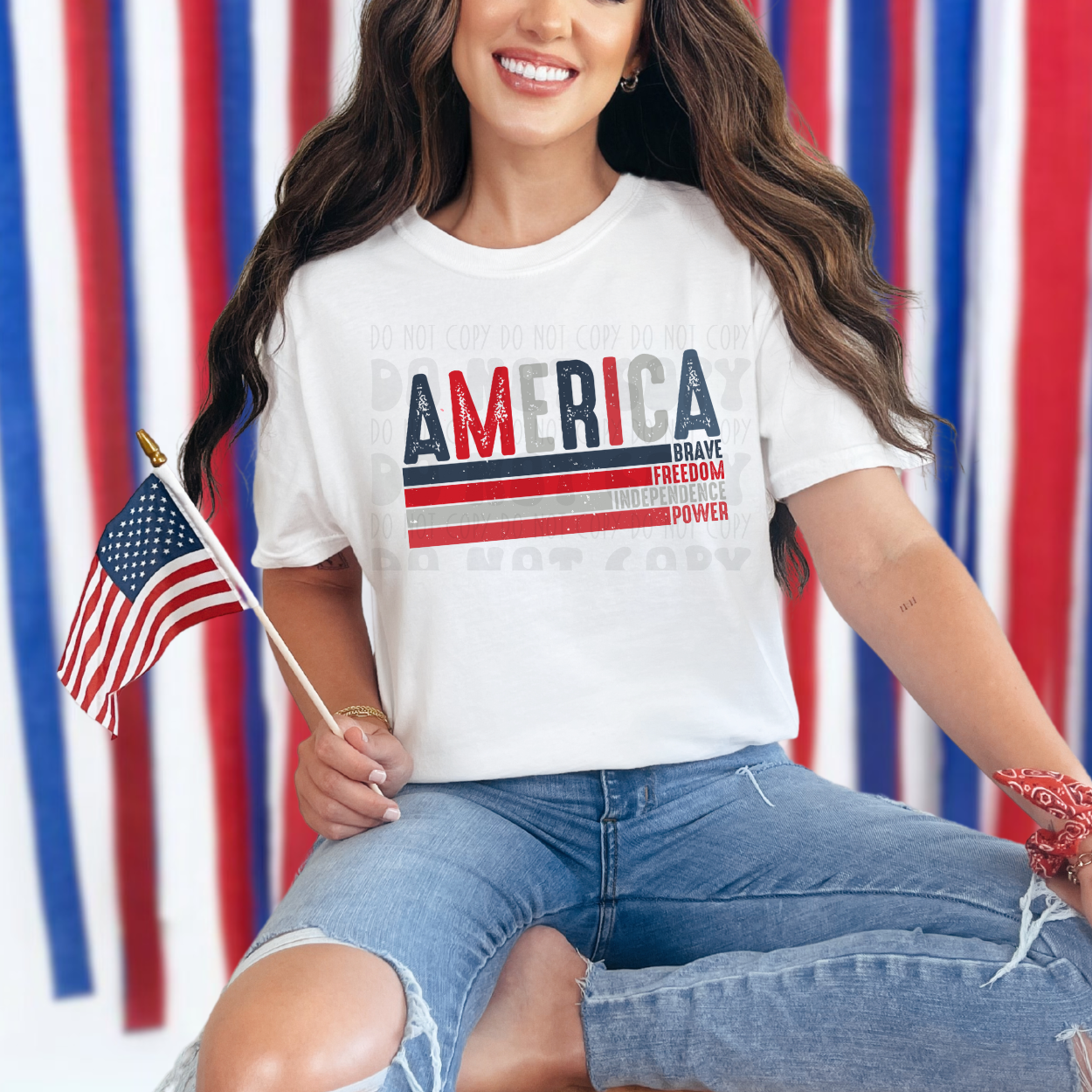 AMERICA STACKED WORDS - DTF TRANSFER