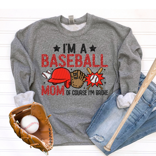 BROKE BASEBALL MOM - DTF TRANSFER