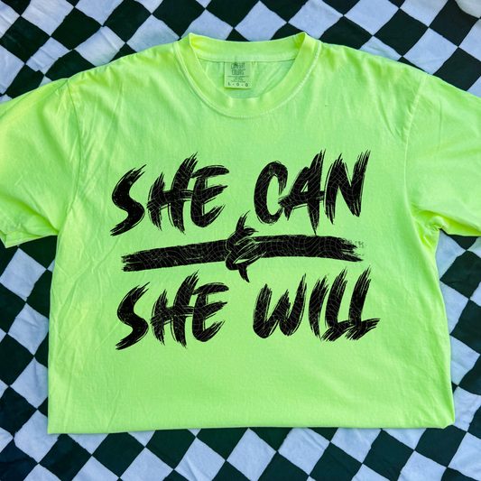 SHE CAN & SHE WILL - DTF TRANSFER