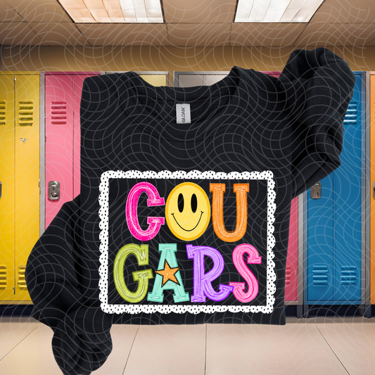 COUGARS POLKA DOT FRAME - DTF TRANSFER