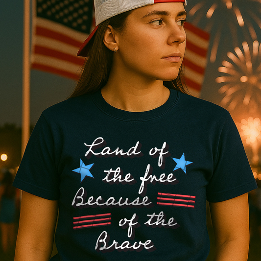 LAND OF THE FREE WHT - DTF TRANSFER
