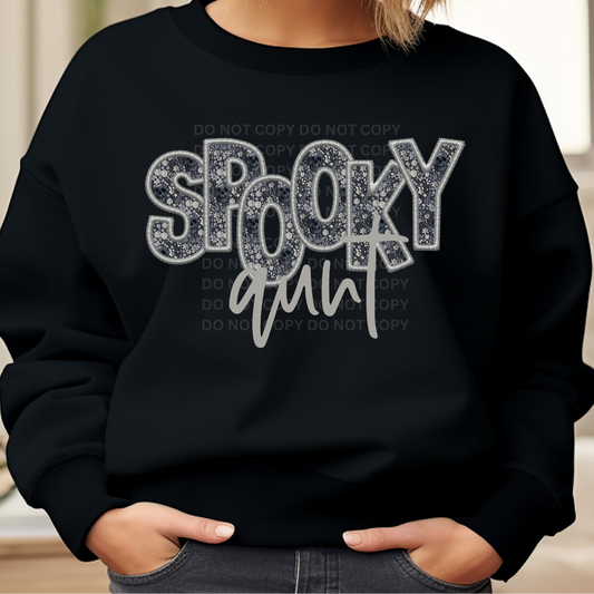 SPOOKY AUNT FAUX EMBROIDERY - DTF TRANSFER