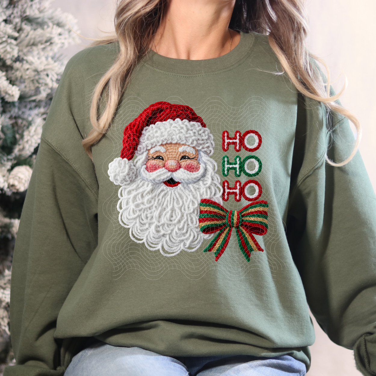 HO HO HO SANTA FAUX YARN - DTF TRANSFER