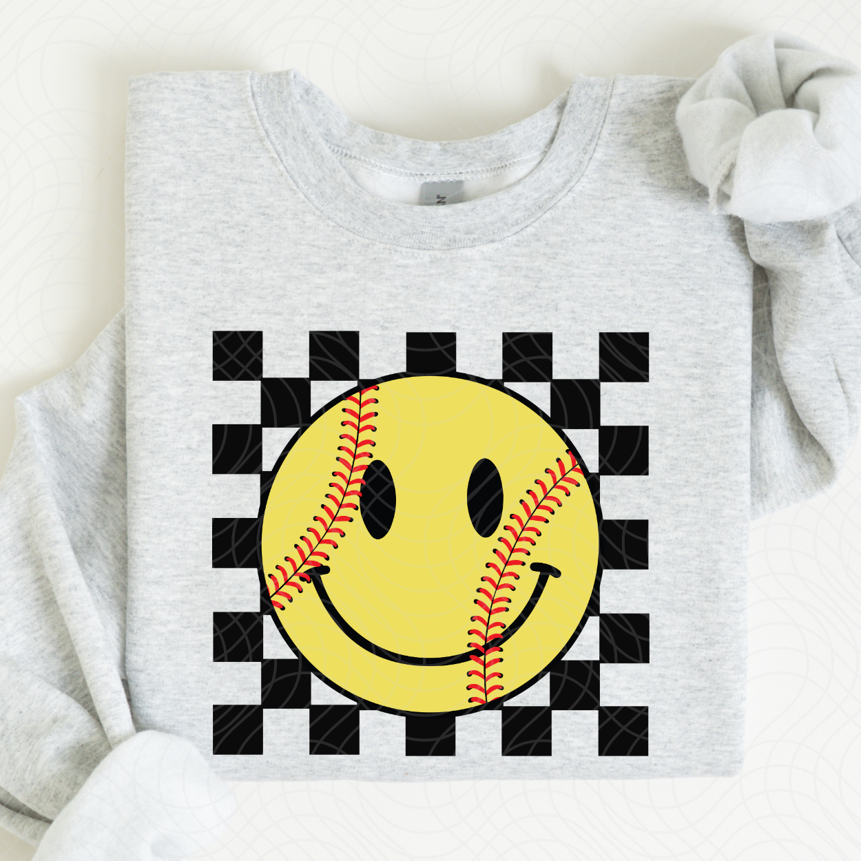 SOFTBALL CHECK SMILEY - DTF TRANSFER