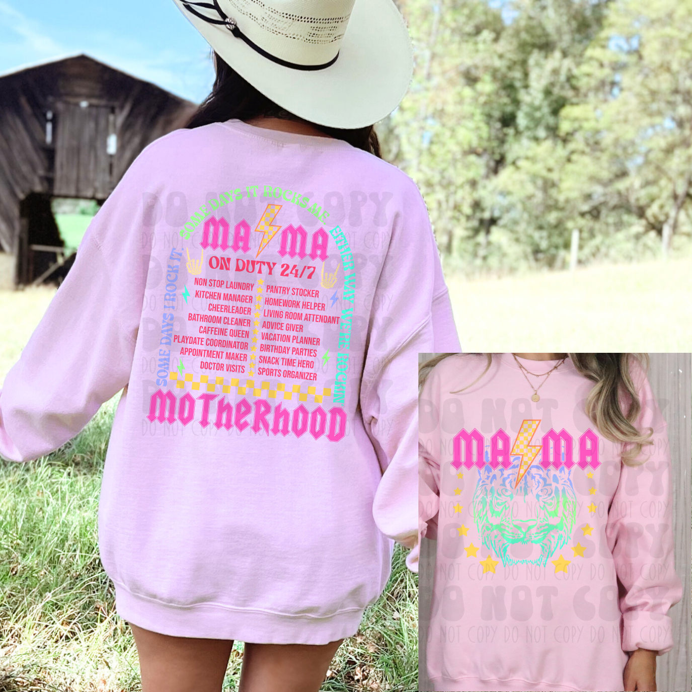MOTHERHOOD COLOR - FRONT AND BACK - DTF TRANSFER