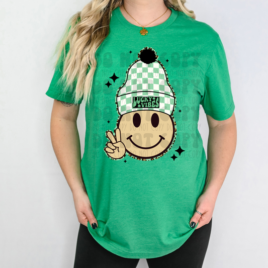 LUCKY VIBES TOBOGGAN SMILEY NO DISTRESS - DTF TRANSFER