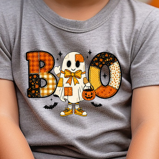 BOO PATCHWORK BOY GHOST - DTF TRANSFER