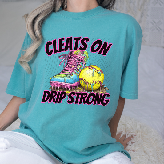 CLEATS ON DRIP STRONG SOFTBALL - DTF TRANSFER