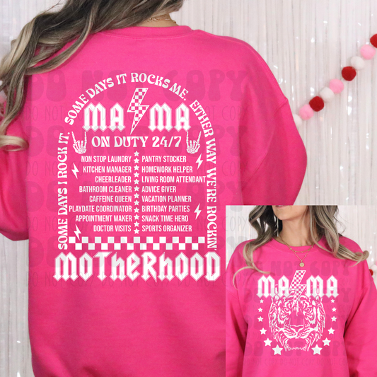 MOTHERHOOD WHT - FRONT AND BACK - DTF TRANSFER