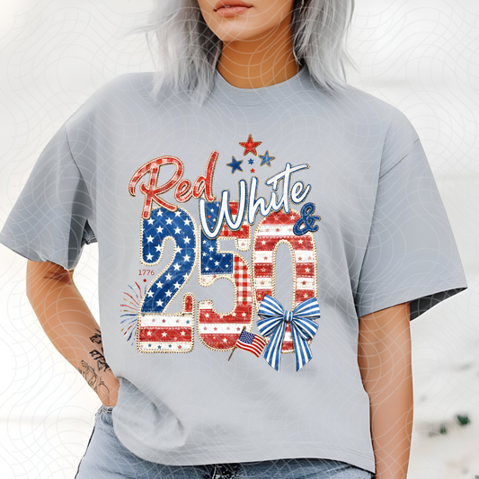 RED WHITE 250 - DTF TRANSFER