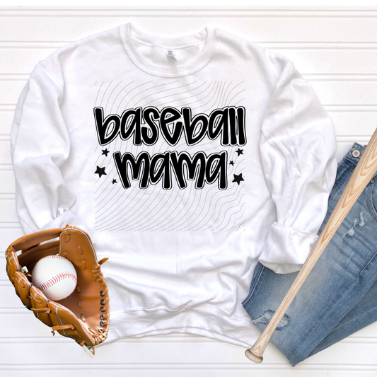 GROOVY BASEBALL MAMA BLK - DTF TRANSFER