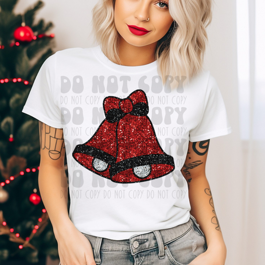 BELLS - FAUX GLITTER - DTF TRANSFER