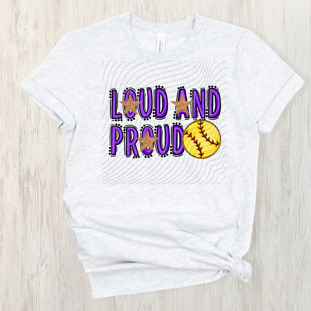 SOFTBALL LOUD AND PROUD, PURPLE - DTF TRANSFER