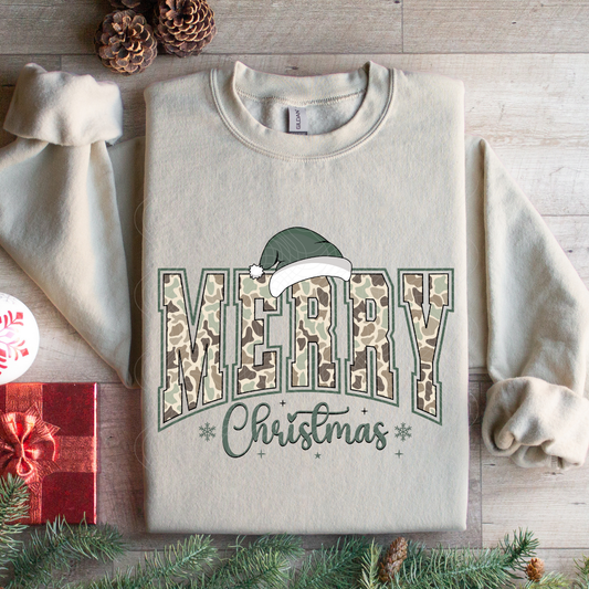 CAMO MERRY CHRISTMAS VARSITY - DTF TRANSFER