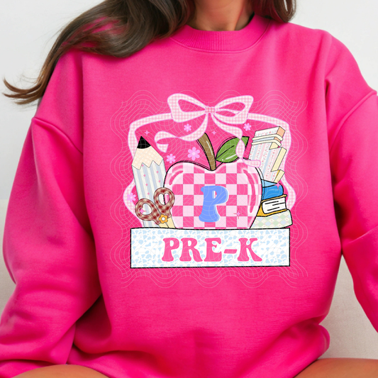 PRE K APPLE BOW - DTF TRANSFER