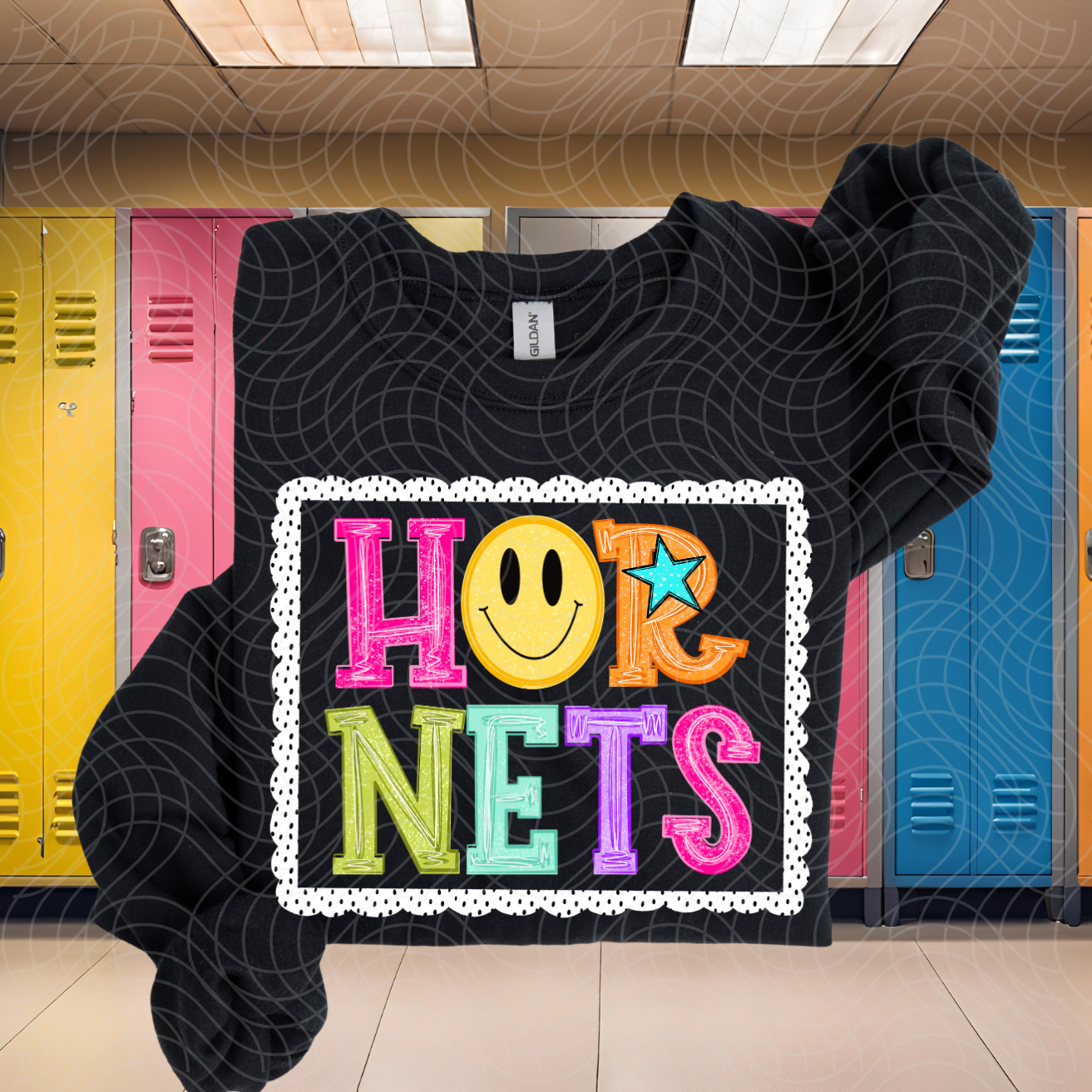 HORNETS POLKA DOT FRAME - DTF TRANSFER