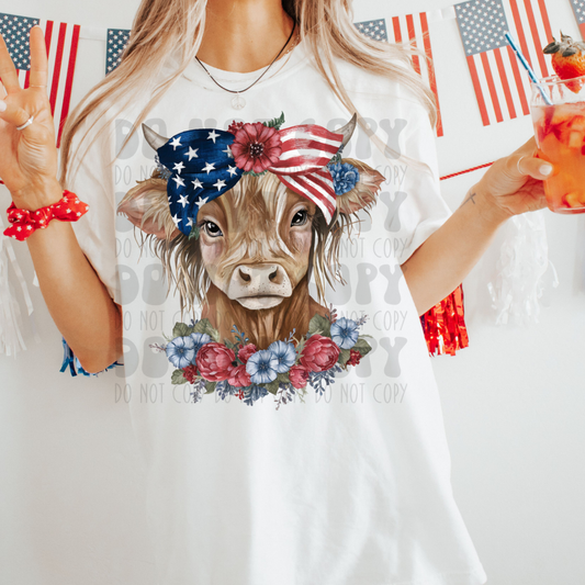 PATRIOTIC COW - DTF TRANSFER