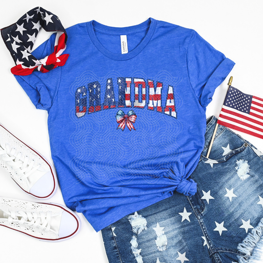 GRANDMA STARS AND STRIPES DISTRESSED - DTF TRANSFER