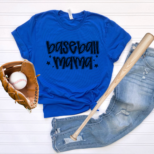 GROOVY BASEBALL MAMA BLK DISTRESSED - DTF TRANSFER