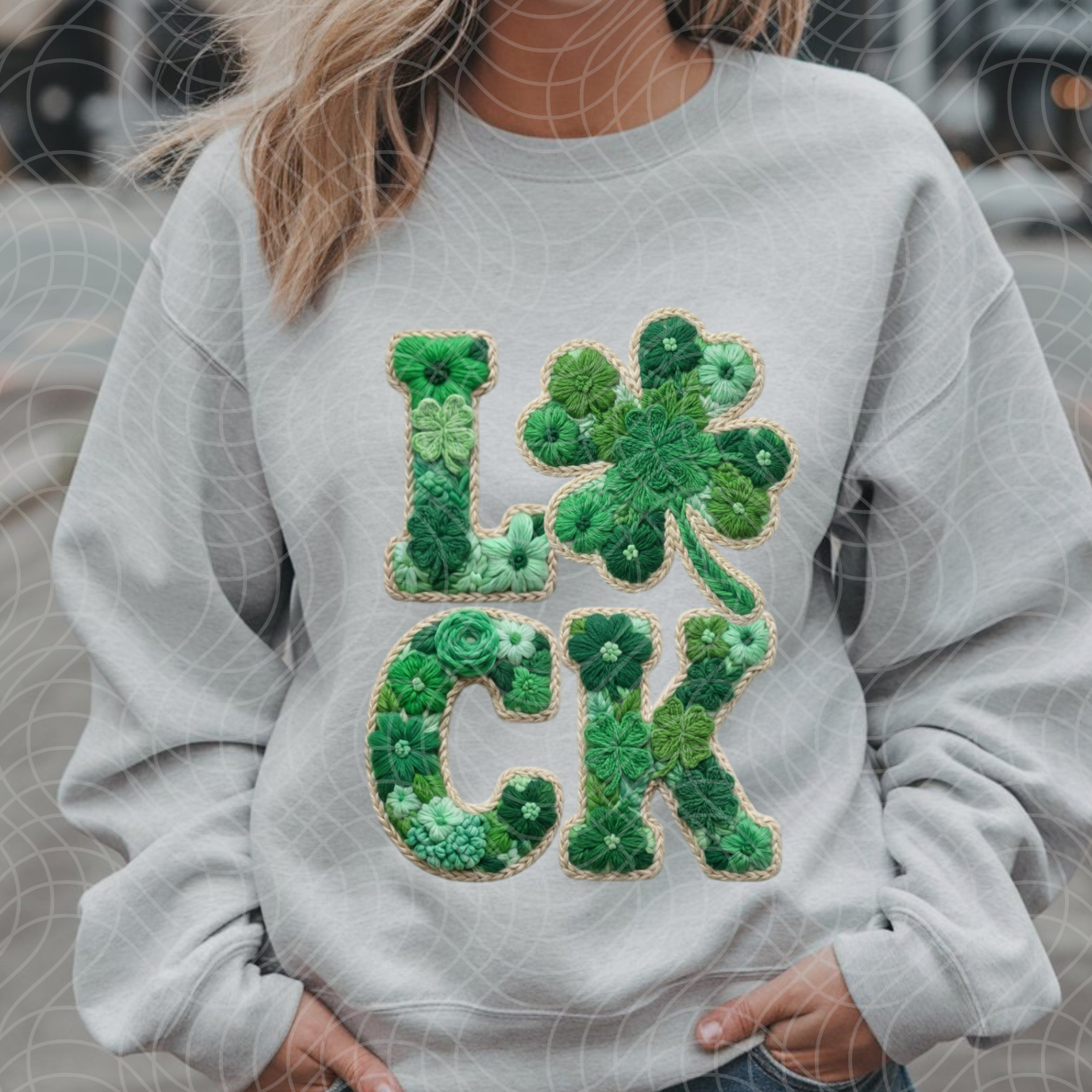 LUCK GREEN FLORAL - DTF TRANSFER