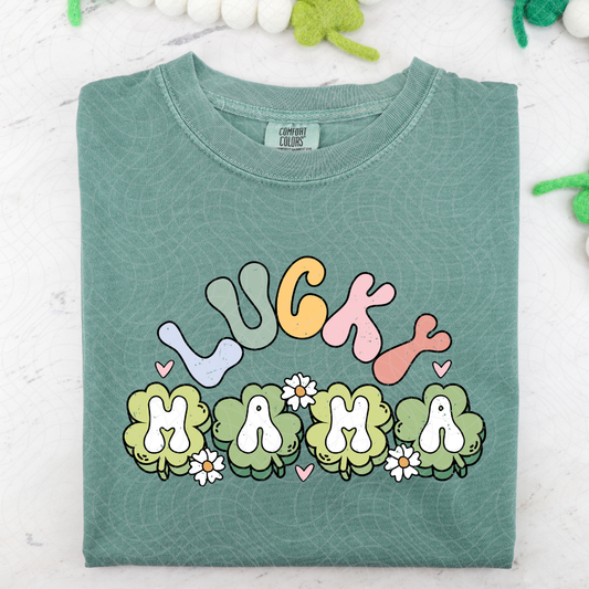LUCKY MAMA DISTRESSED - DTF TRANSFER