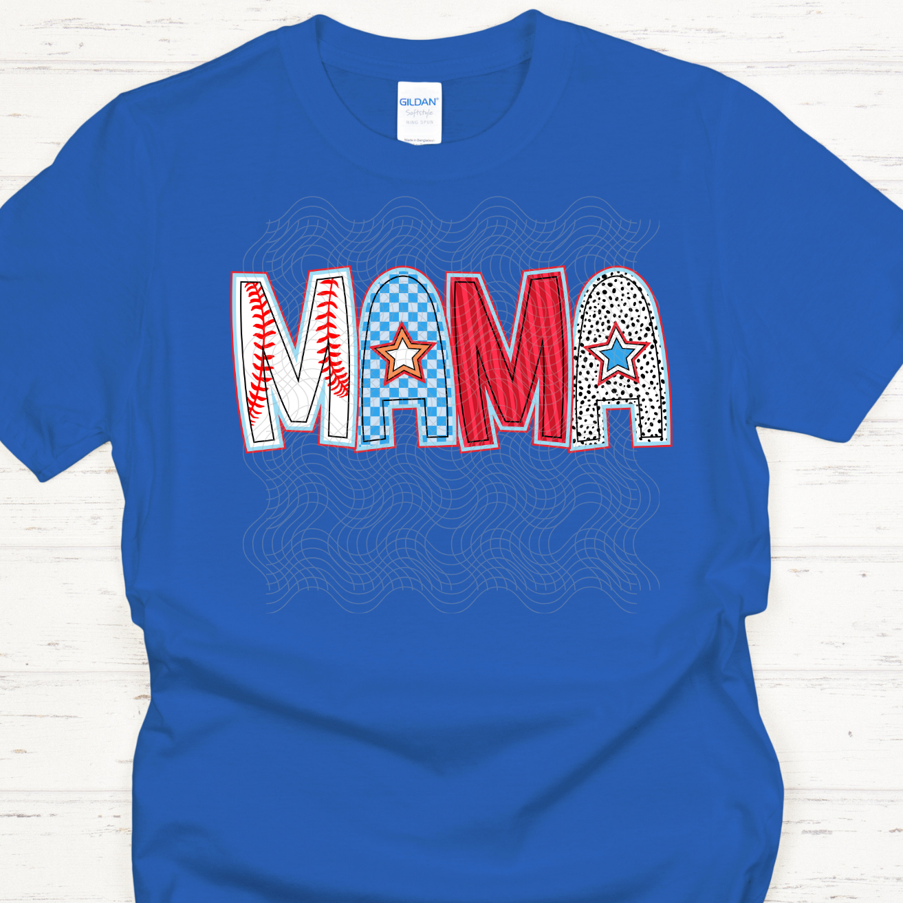 MAMA BASEBALL DOODLE - DTF TRANSFER