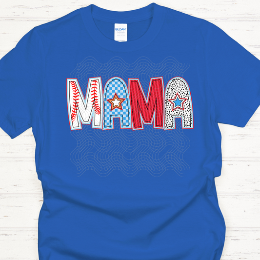MAMA BASEBALL DOODLE - DTF TRANSFER