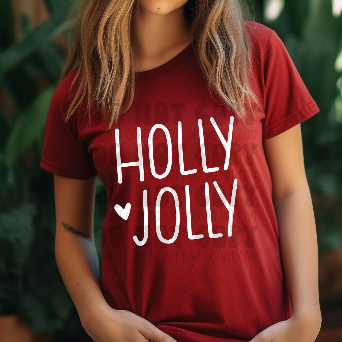 HOLLY JOLLY WHITE - DTF TRANSFER