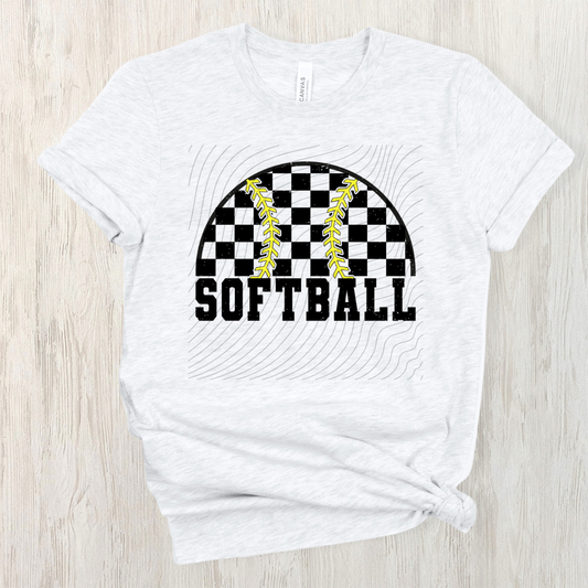 SOFTBALL CHECKERED - DTF TRANSFER