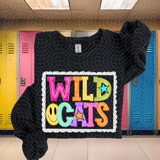 WILDCATS POLKA DOT FRAME - DTF TRANSFER
