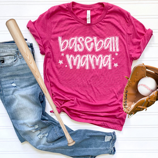 GROOVY BASEBALL MAMA WHT DISTRESSED - DTF TRANSFER