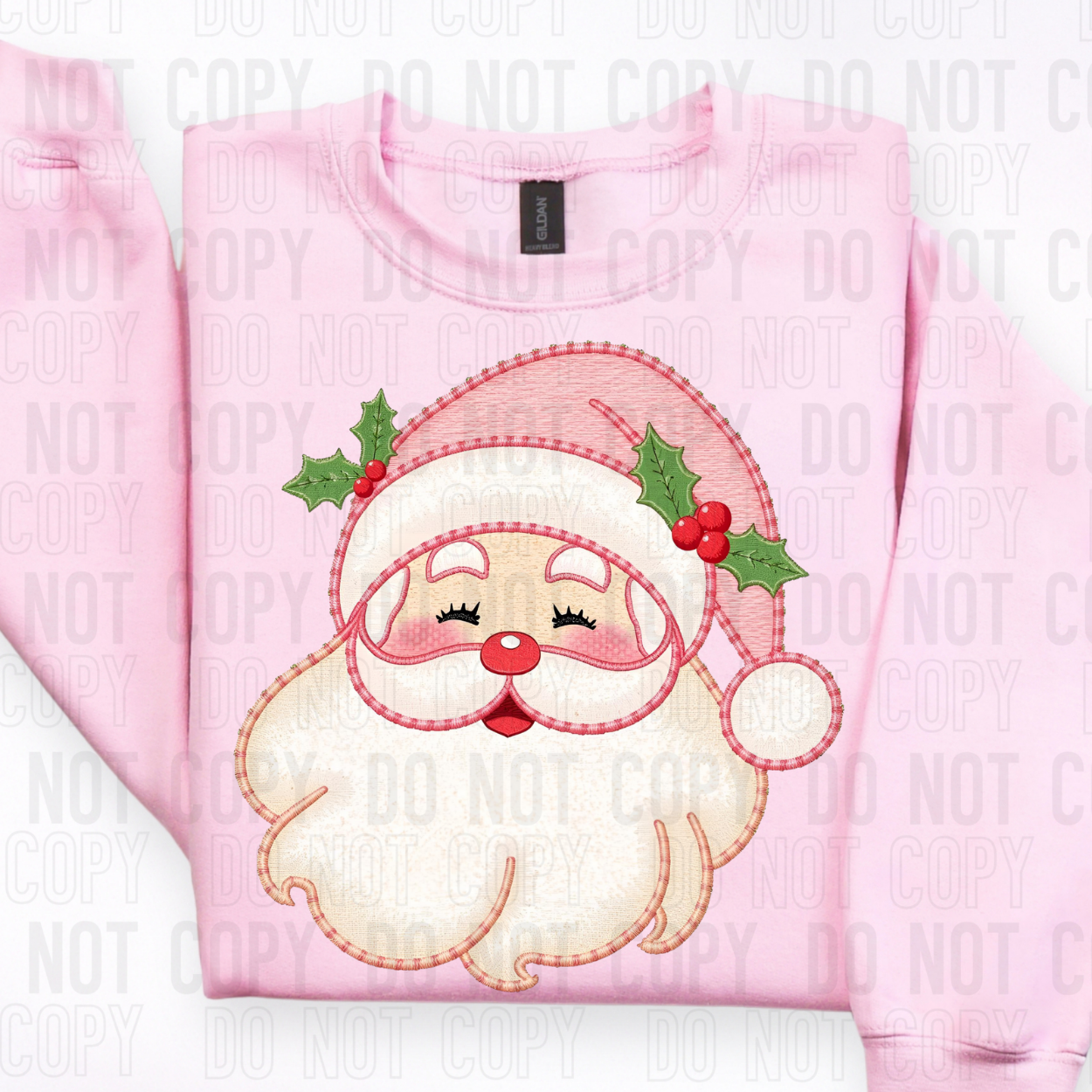 FAUX EMBROIDERY SANTA - DTF TRANSFER