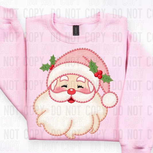 FAUX EMBROIDERY SANTA - DTF TRANSFER