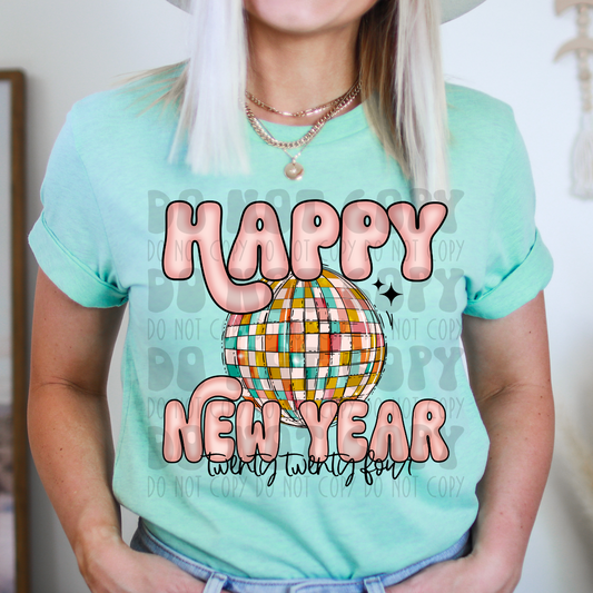 HAPPY NEW YEAR DISCO BALL - DTF TRANSFER