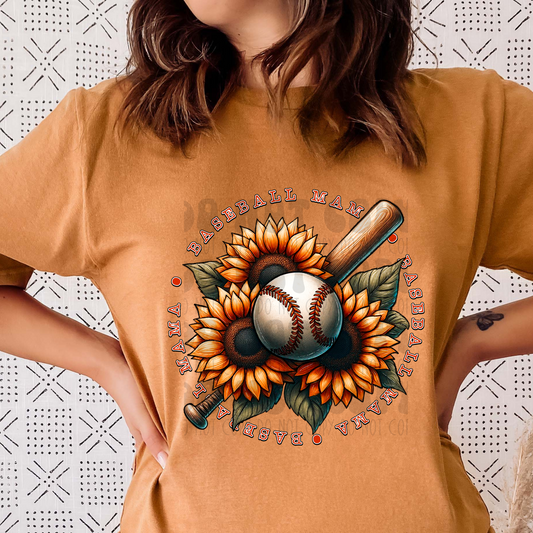 SUNFLOWER BASEBALL MAMA - DTF TRANSFER