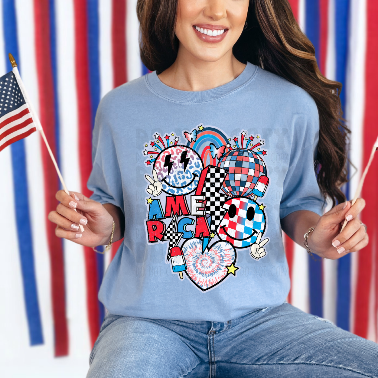 AMERICA RETRO COLLAGE - DTF TRANSFER