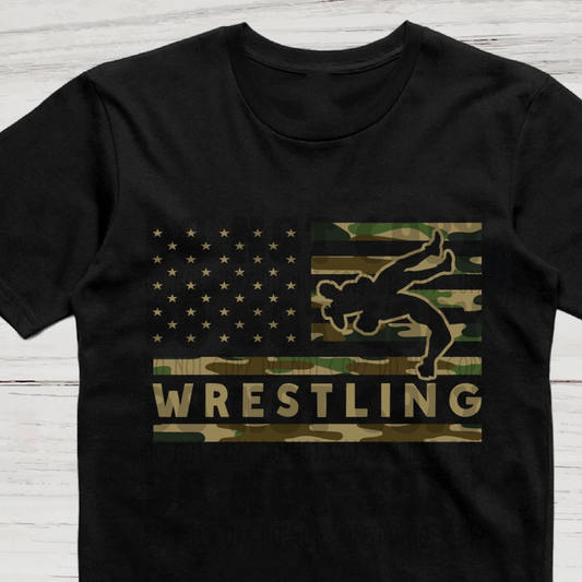 WRESTLING CAMO FLAG - DTF TRANSFER