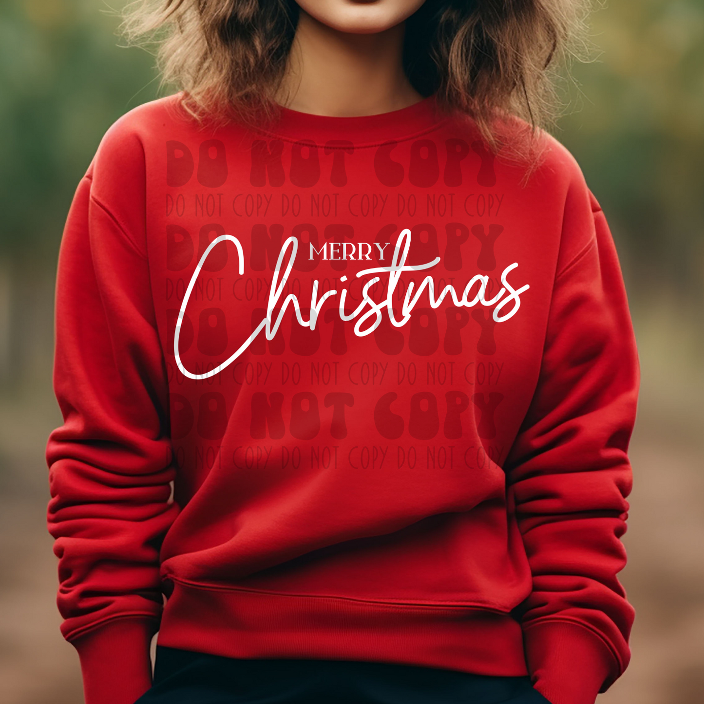 MERRY CHRISTMAS SCRIPT WHITE - DTF TRANSFER