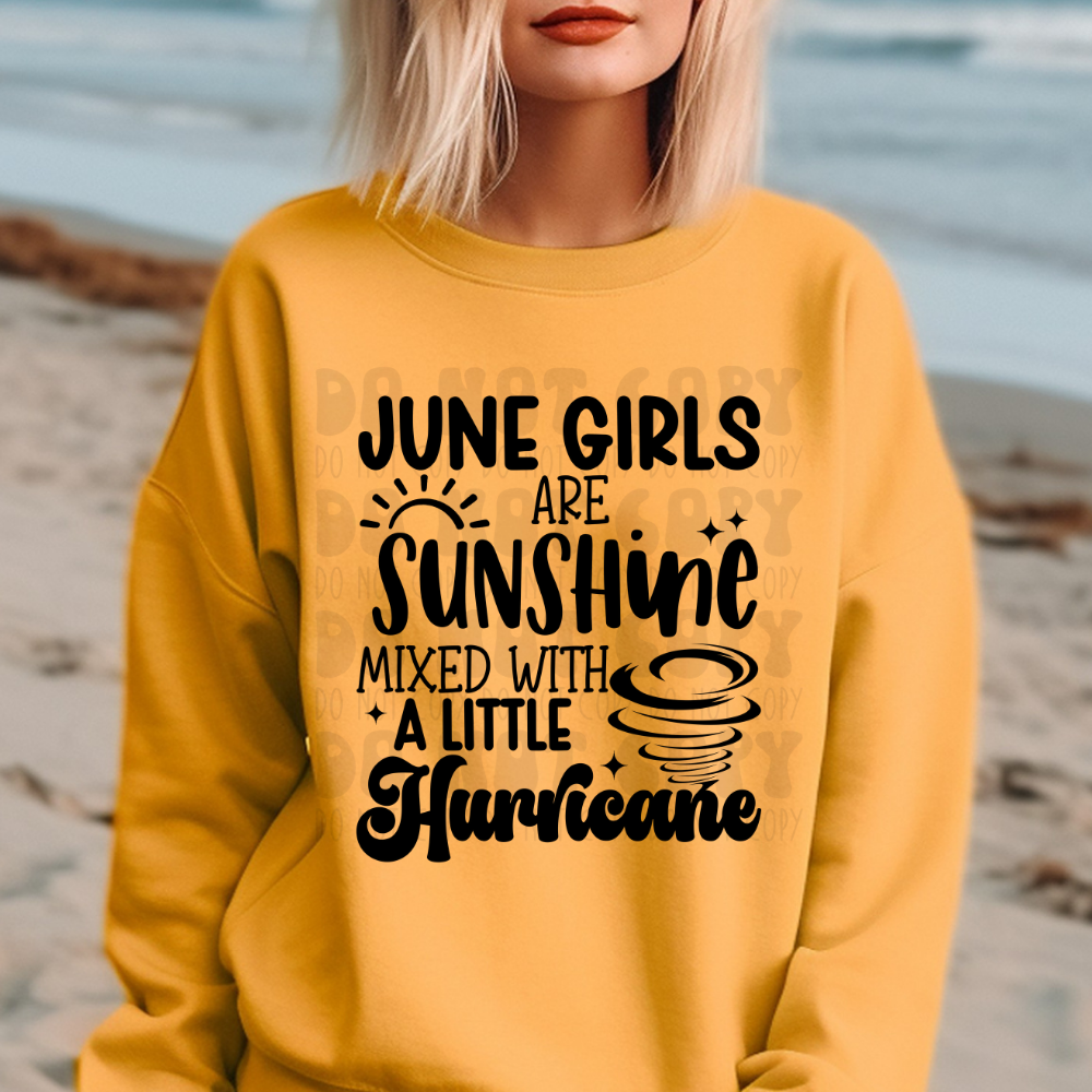 JUNE GIRLS, SUNSHINE MIXED WITH HURRICANE - DTF TRANSFER