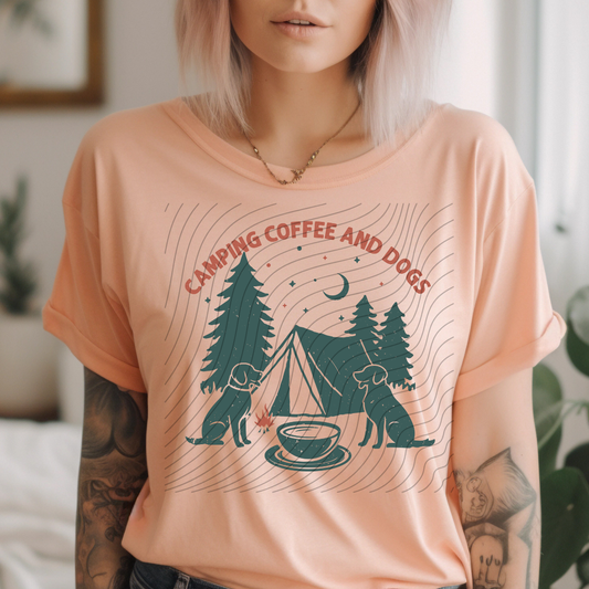 CAMPING COFFEE AND DOGS - DTF TRANSFER