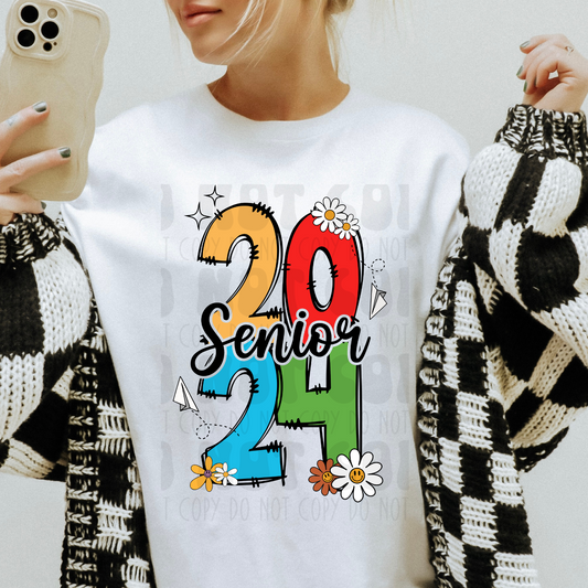 SENIOR 2024 COLORFUL DOODLE - DTF TRANSFER