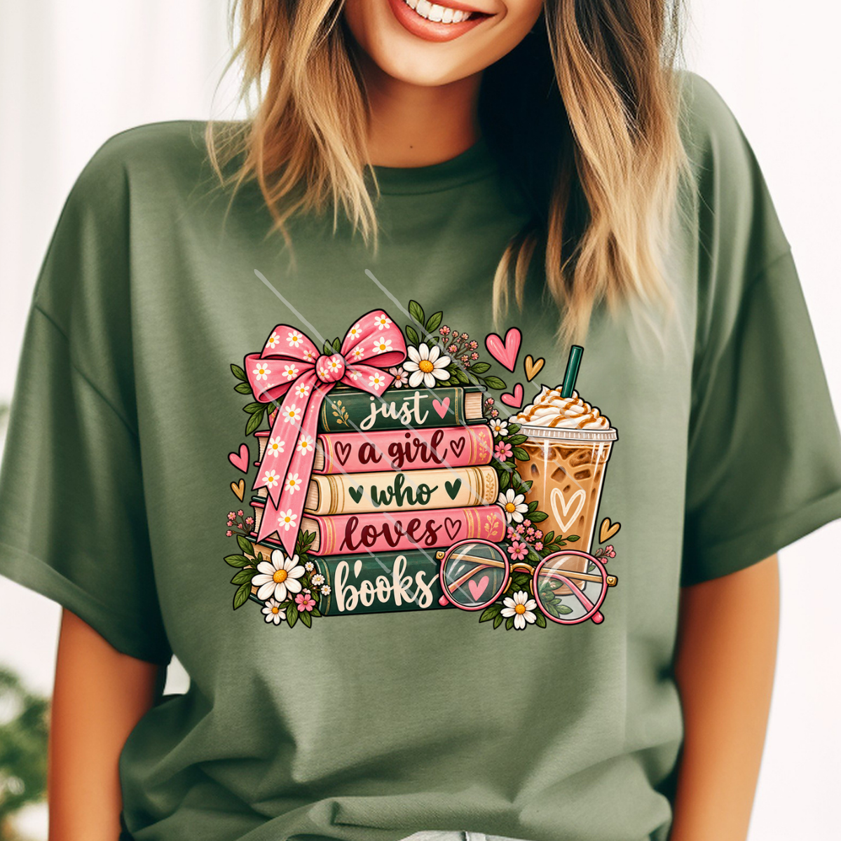 JUST A GIRL WHO LOVES BOOKS - DTF TRANSFER