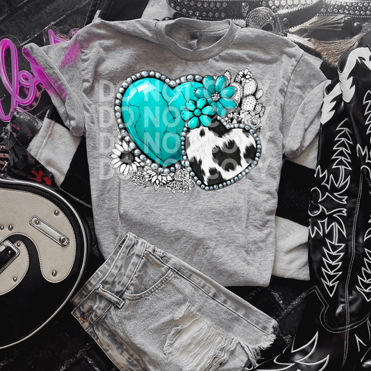 TURQUOISE HEART - DTF TRANSFER