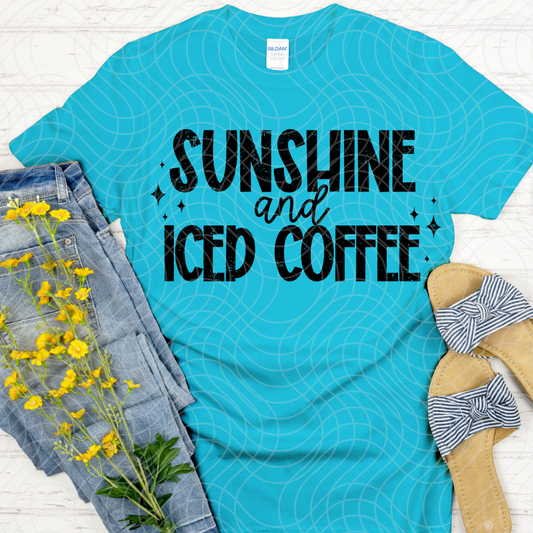 SUNSHINE AND ICED COFFEE BLACK -DTF TRANSFER