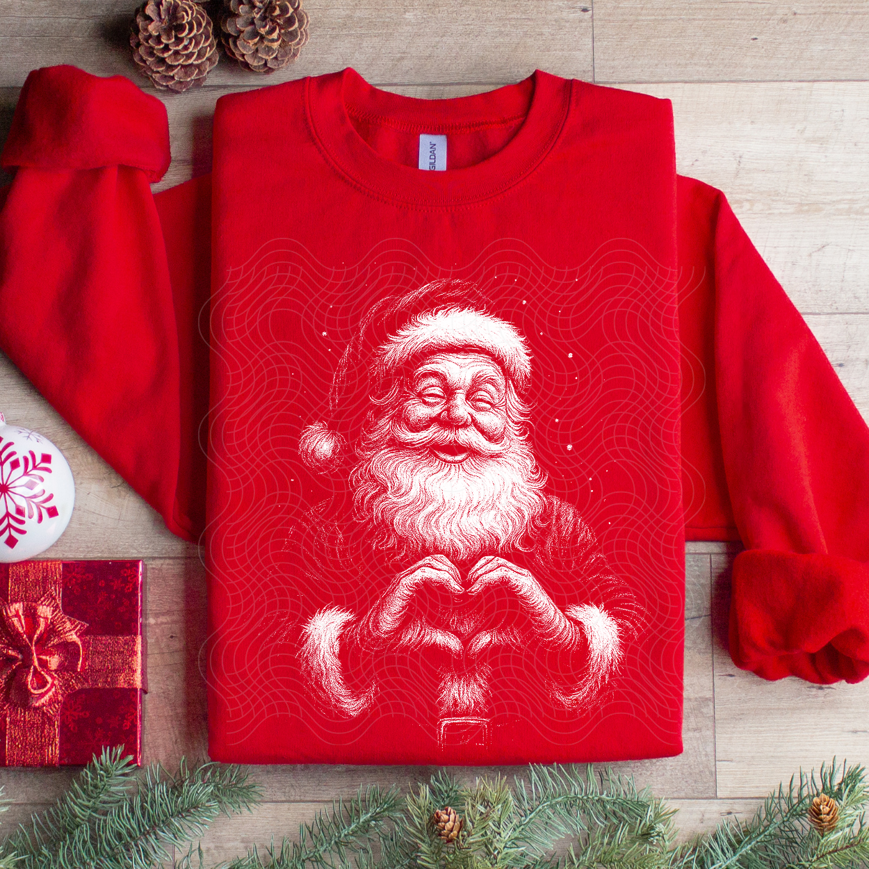 HEART SANTA HALFTONE - DTF TRANSFER