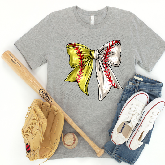 BASEBALL AND SOFTBALL BOW - DTF TRANSFER