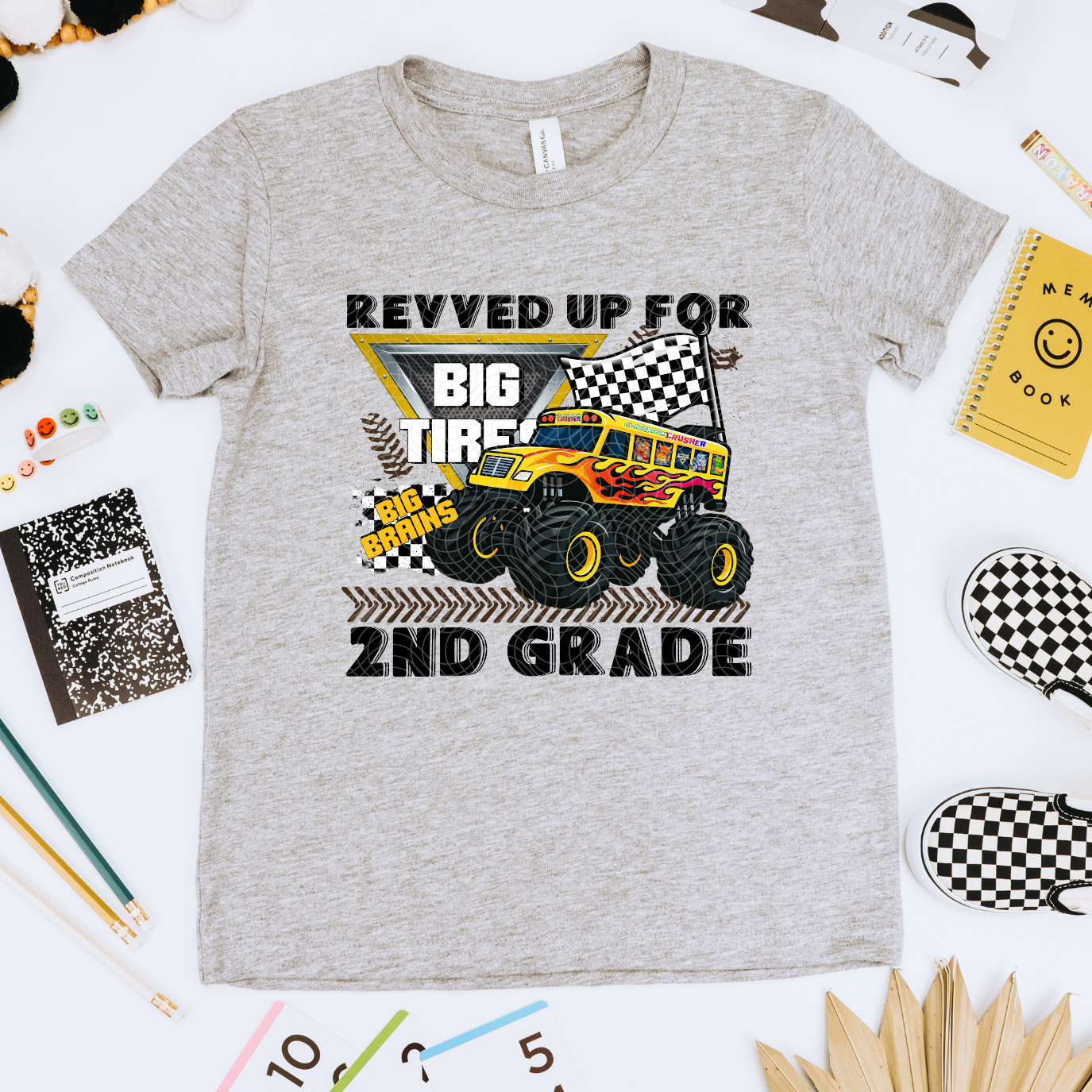 REVVED UP FOR 2ND GRADE - DTF TRANSFER