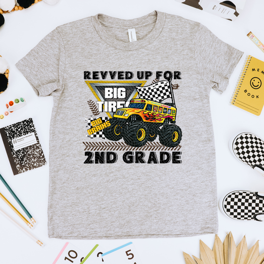 REVVED UP FOR 2ND GRADE - DTF TRANSFER