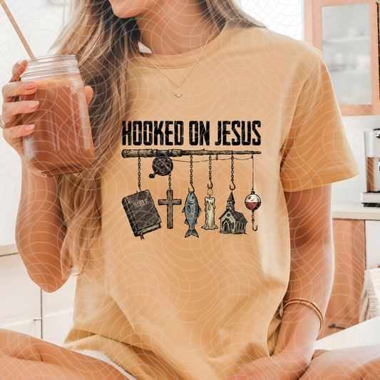 HOOKED ON JESUS - DTF TRANSFER